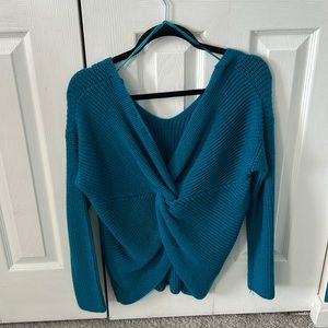 Fashion Nova Blue Twist Sweater
